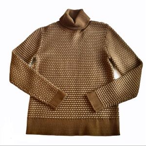 JCrew Factory textured turtleneck sweater tan S
